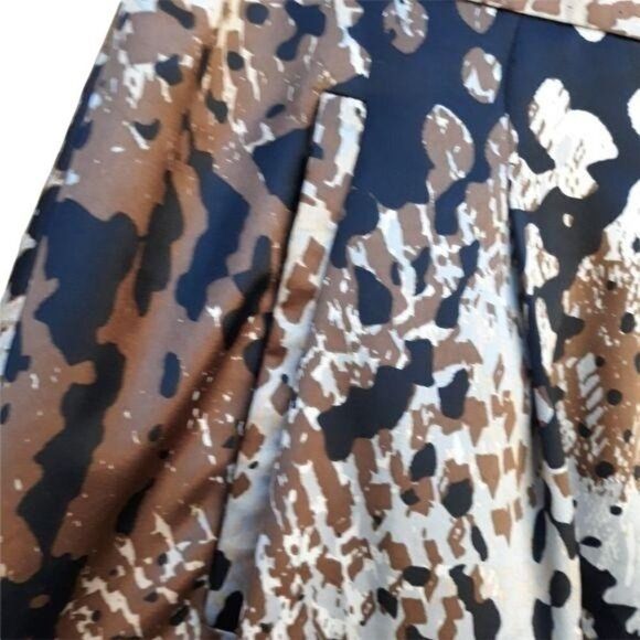 Vtg 90's Worthington Abstract Python Snake Satin Full Circle Skirt Pockets Sz 10 - Picture 6 of 11